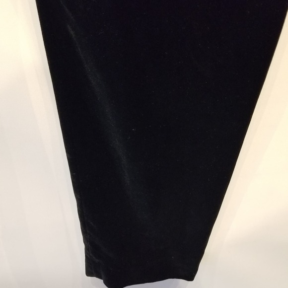Vintage 90's Black Velvet Dress Pants High Waist Belt Loops Lined Size 6 - Picture 8 of 15